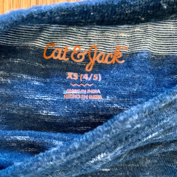 XS (4/5) Cat & Jack LS Striped Pocket T-shirt EUC - Picture 3 of 4